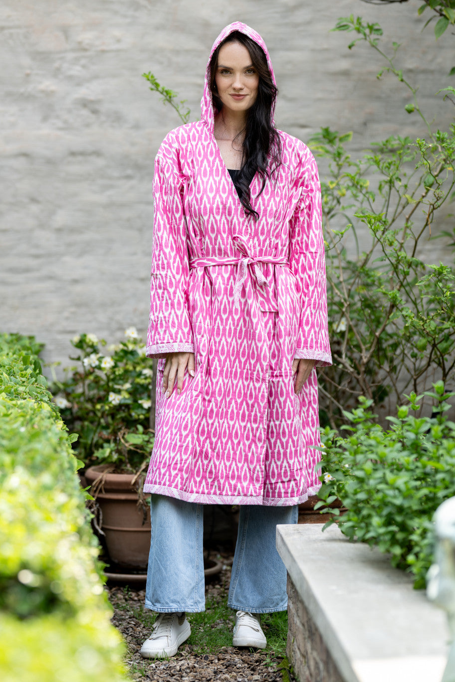 Pink Paisley - Long Kimono