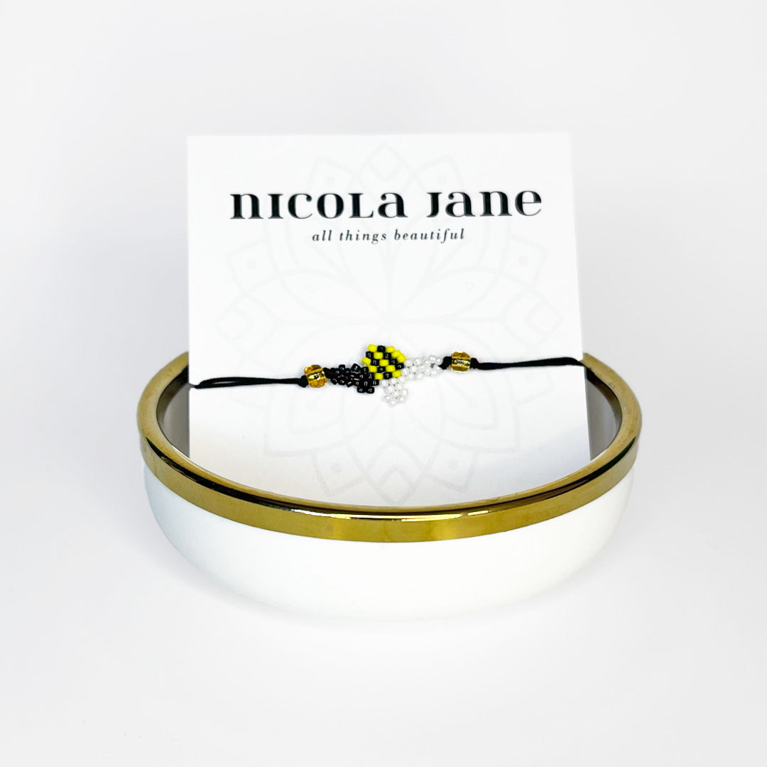 Beaded bracelet - tiny bee