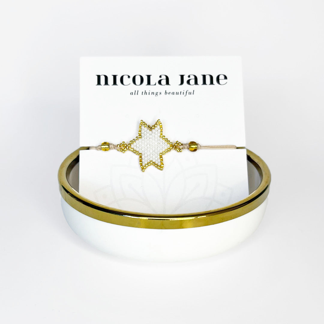 Beaded bracelet - white star