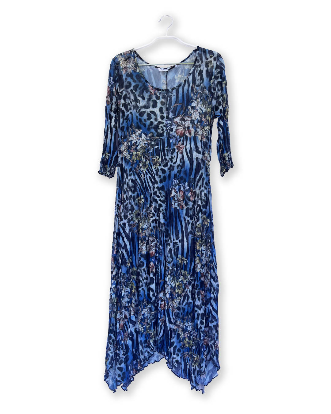Hanky dress - Turquoise animal / floral