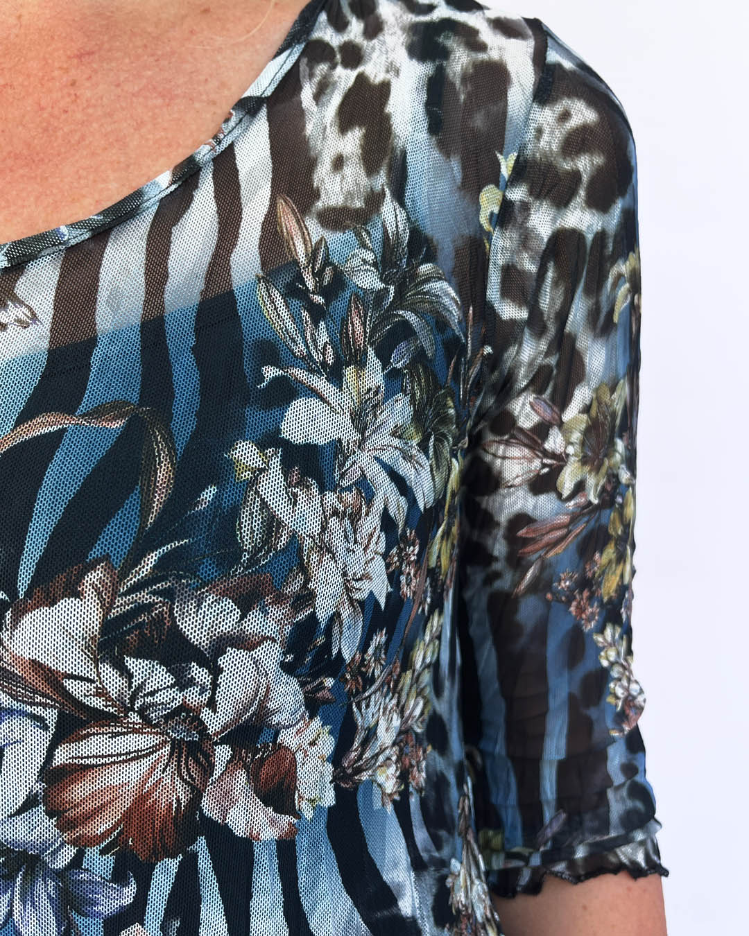 Hanky dress - Turquoise animal / floral