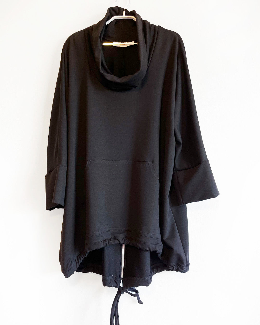 Cowl neck track top