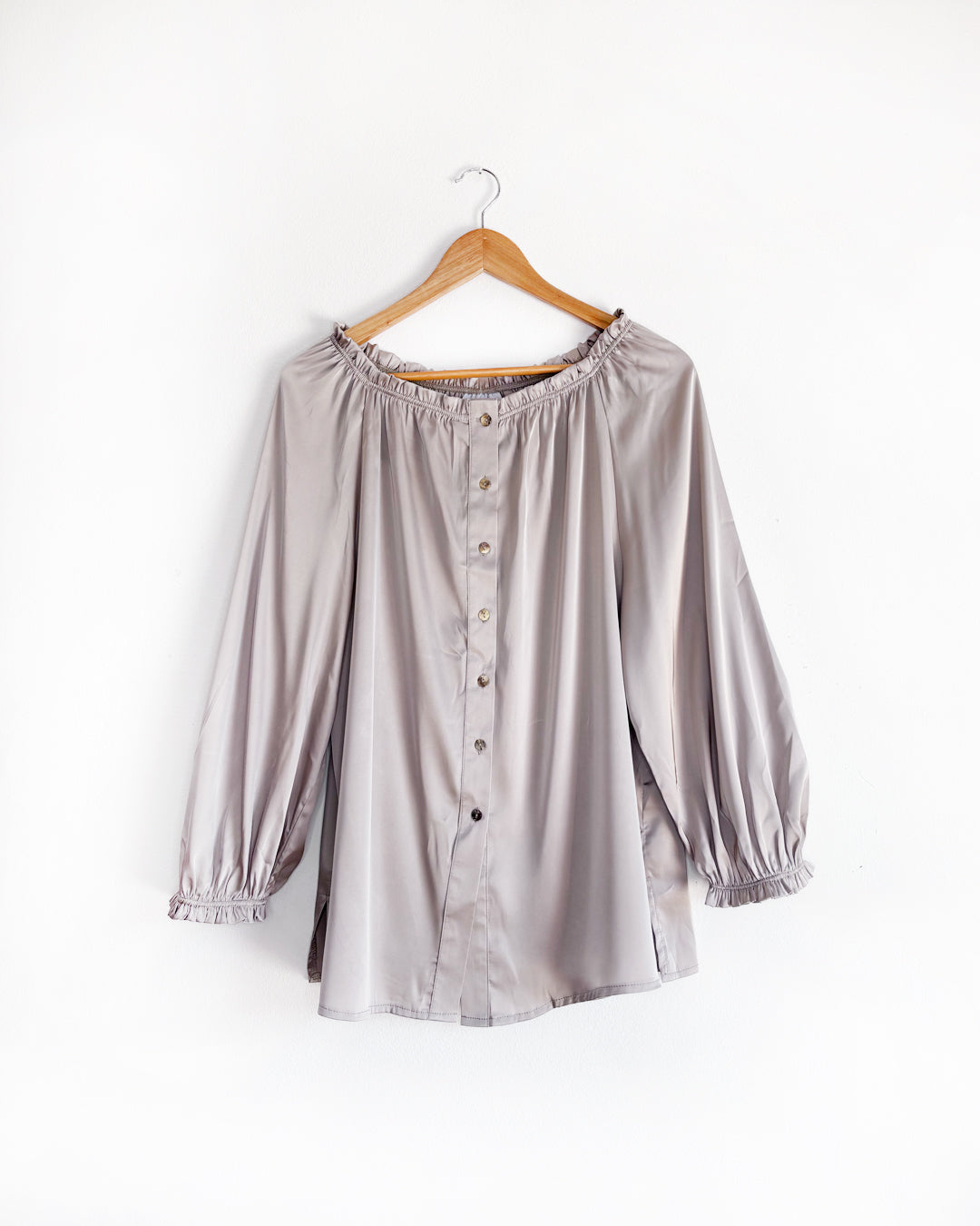 Calypso Satin Blouse - Champagne