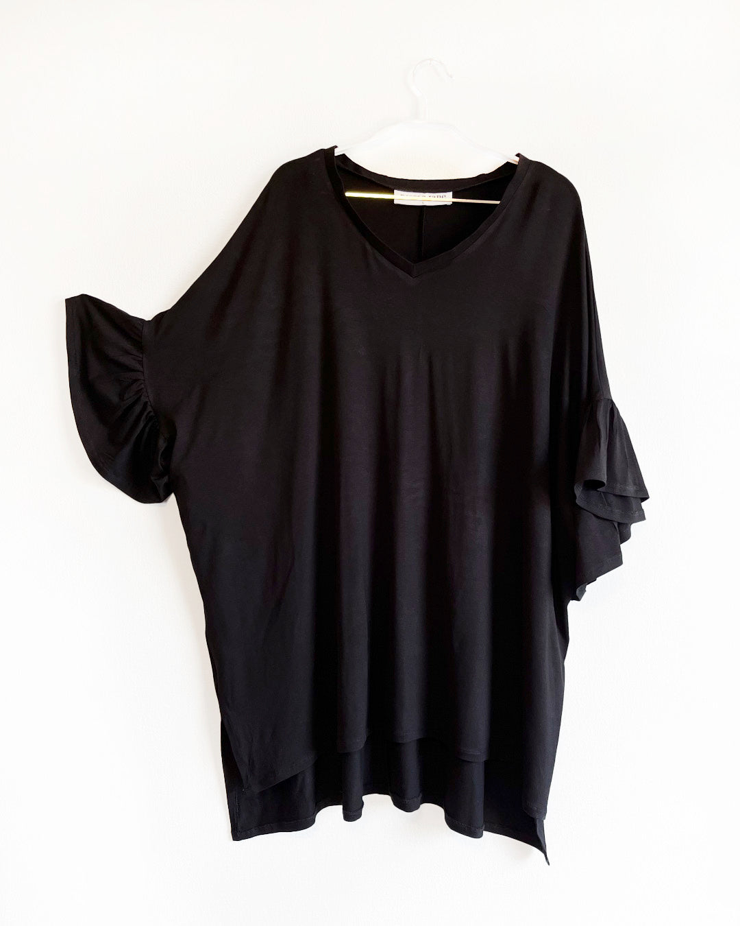 V-neck frill sleeve caftan
