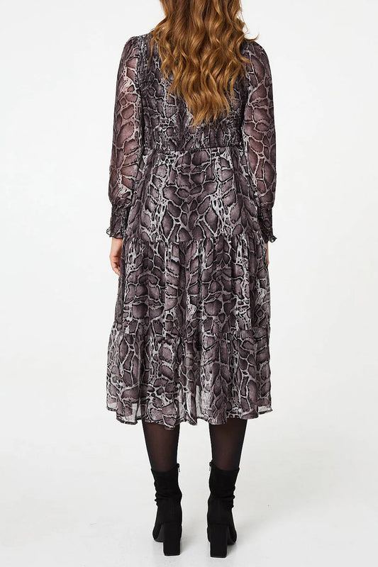 Stella Morgan Animal Print Dress - Black