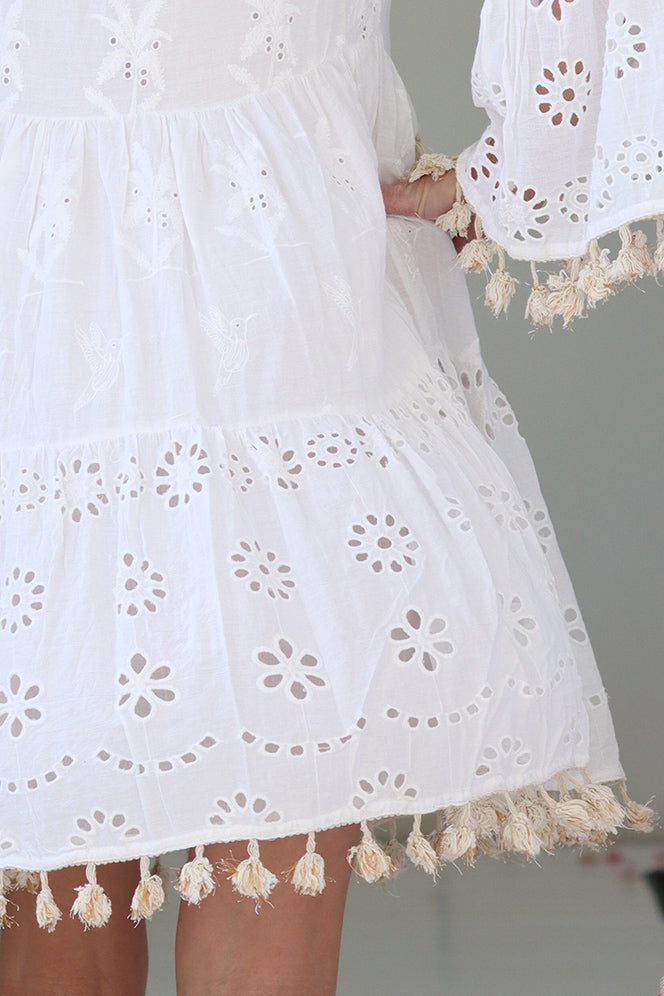 Ibiza Anglaise Cotton Dress