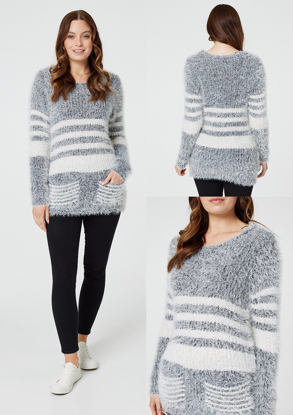 Stella Grey Fluffy Stripe