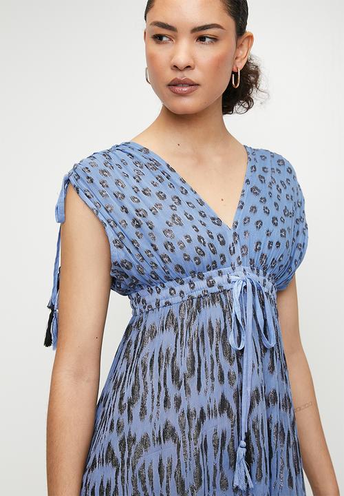 Tassel Tie Dress - Blue