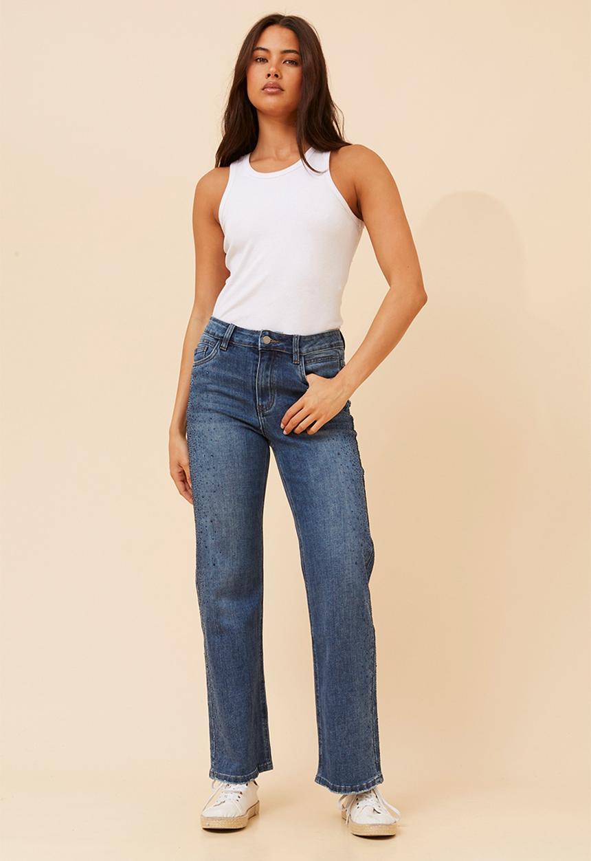 Stella Morgan - Dark Denim Glitter Jeans