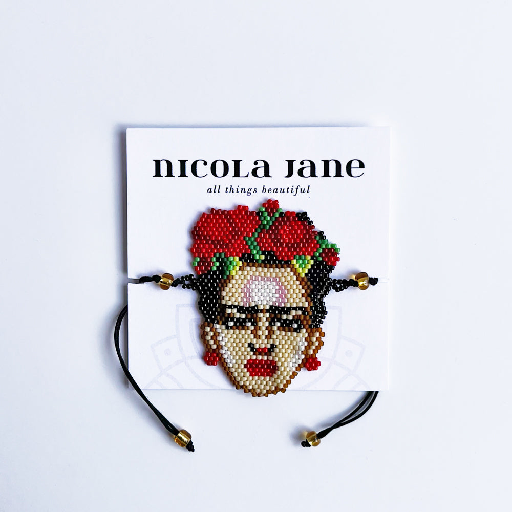 Beaded Frida Khalo bracelet