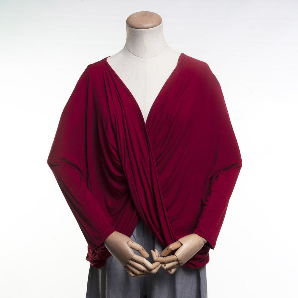 Twist top burgundy viscose lycra