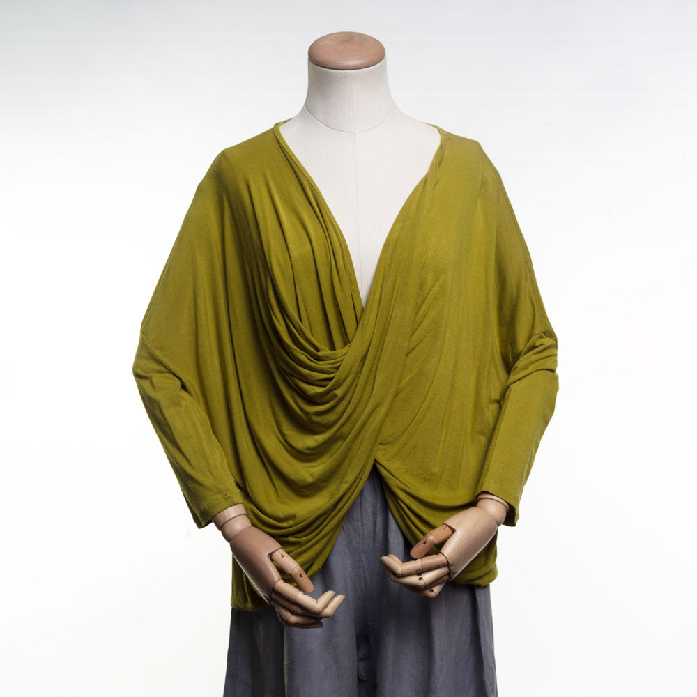 Twist top chartreuse viscose lycra