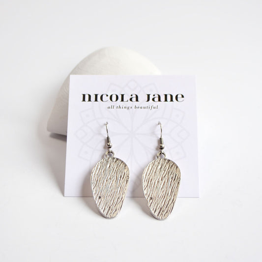 Silver plated textured drops