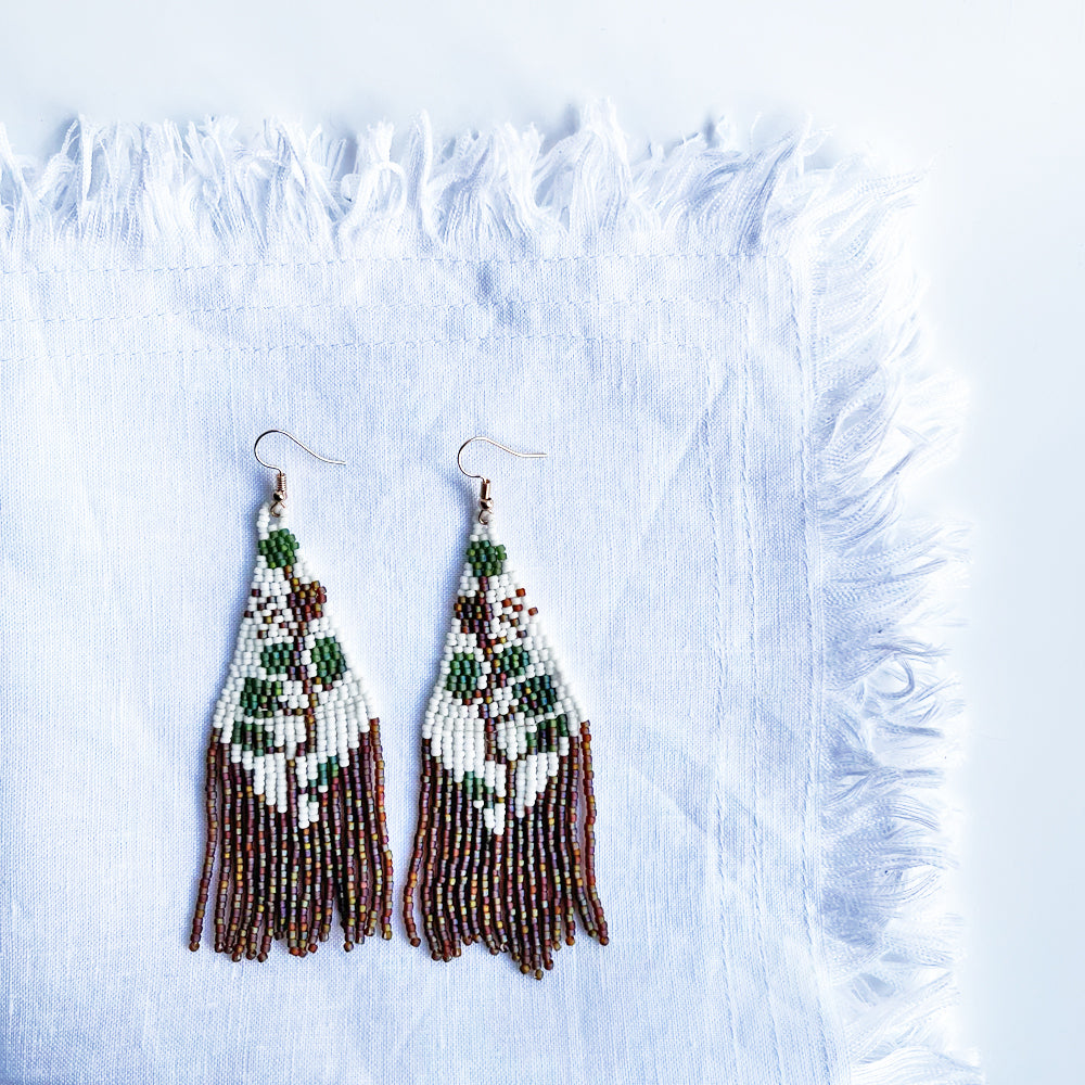 Tree beaded earrings