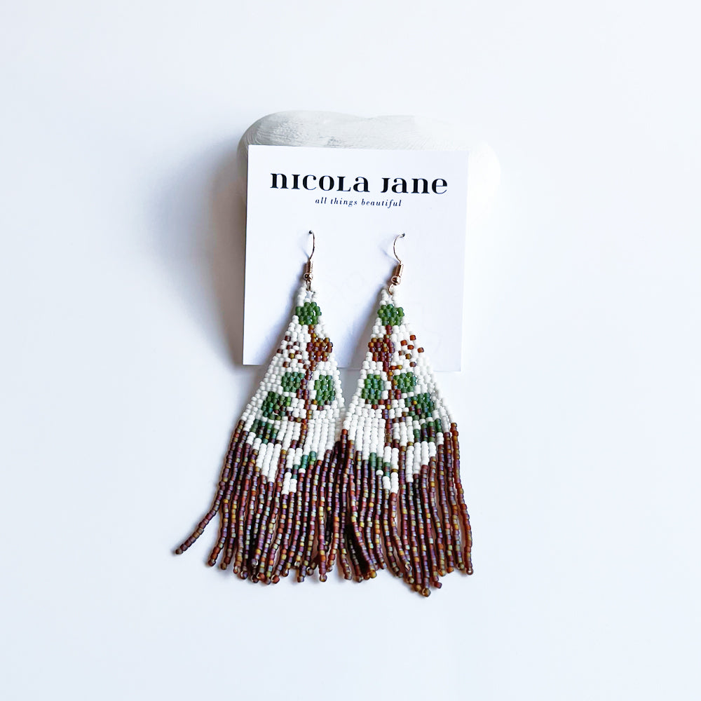 Tree beaded earrings