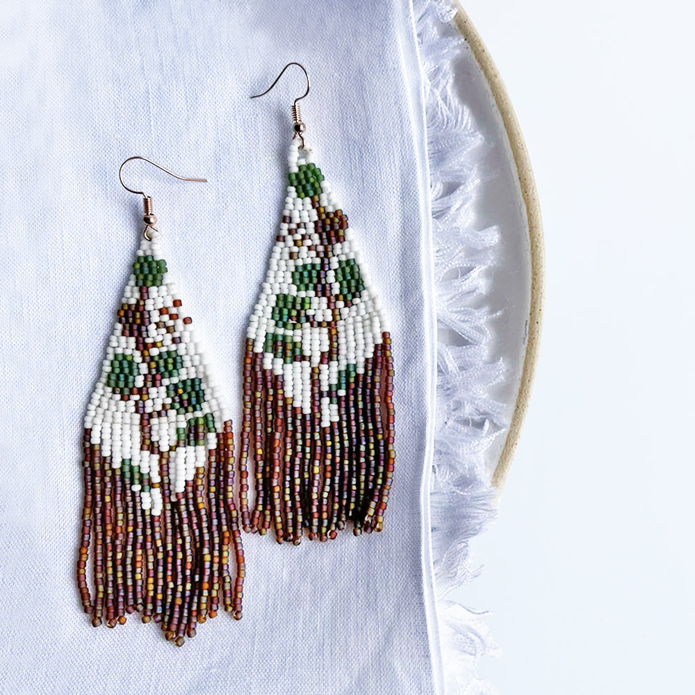 Tree beaded earrings