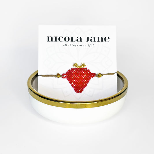 Beaded bracelet - strawberry