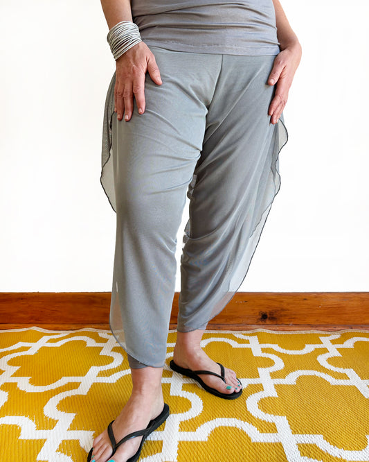 Mesh Wrap Pants - Grey