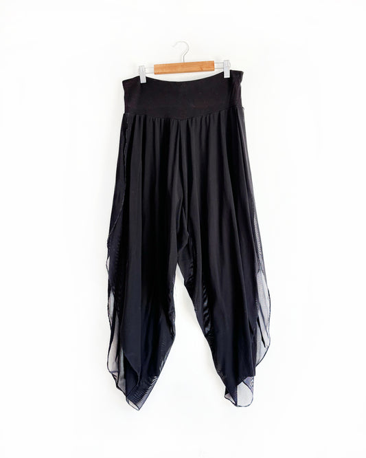 Mesh Wrap Pants - Black