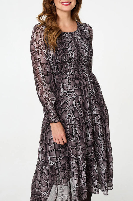 Stella Morgan Animal Print Dress - Black