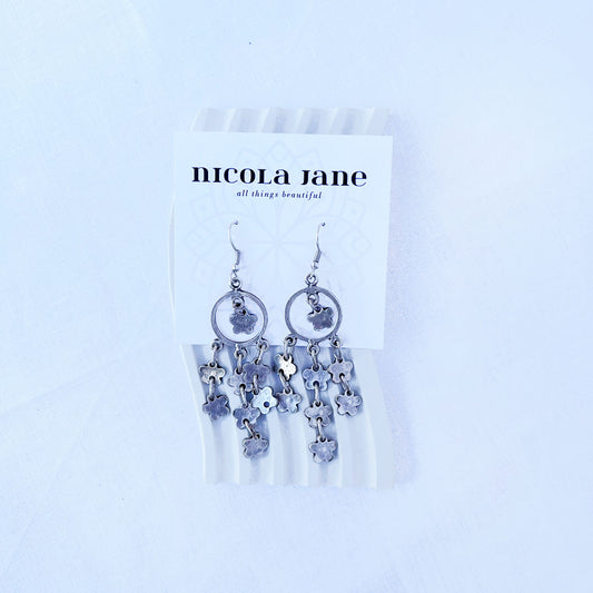 Daisy Drop Silver Earrings