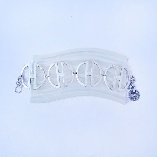 Semi Circle Link Silver Bracelet