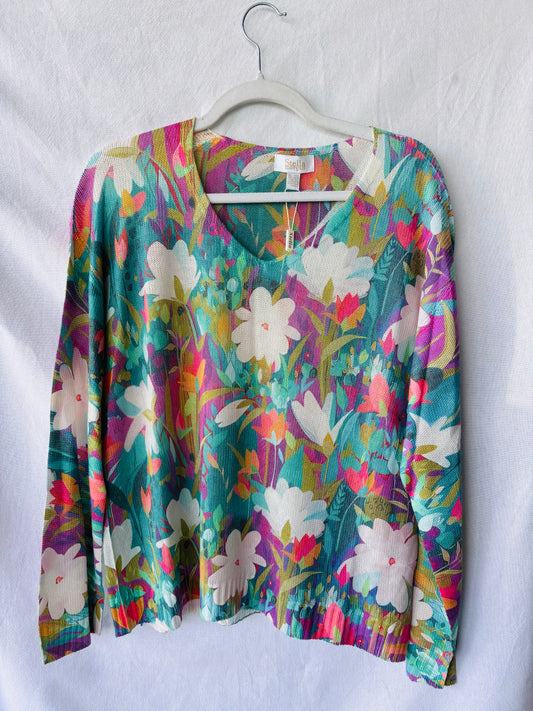 White Daisy Knit Top