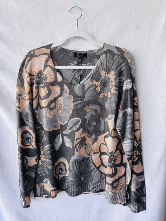 Grey / Taupe Flower Knit