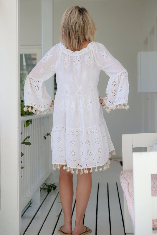 Ibiza Anglaise Cotton Dress