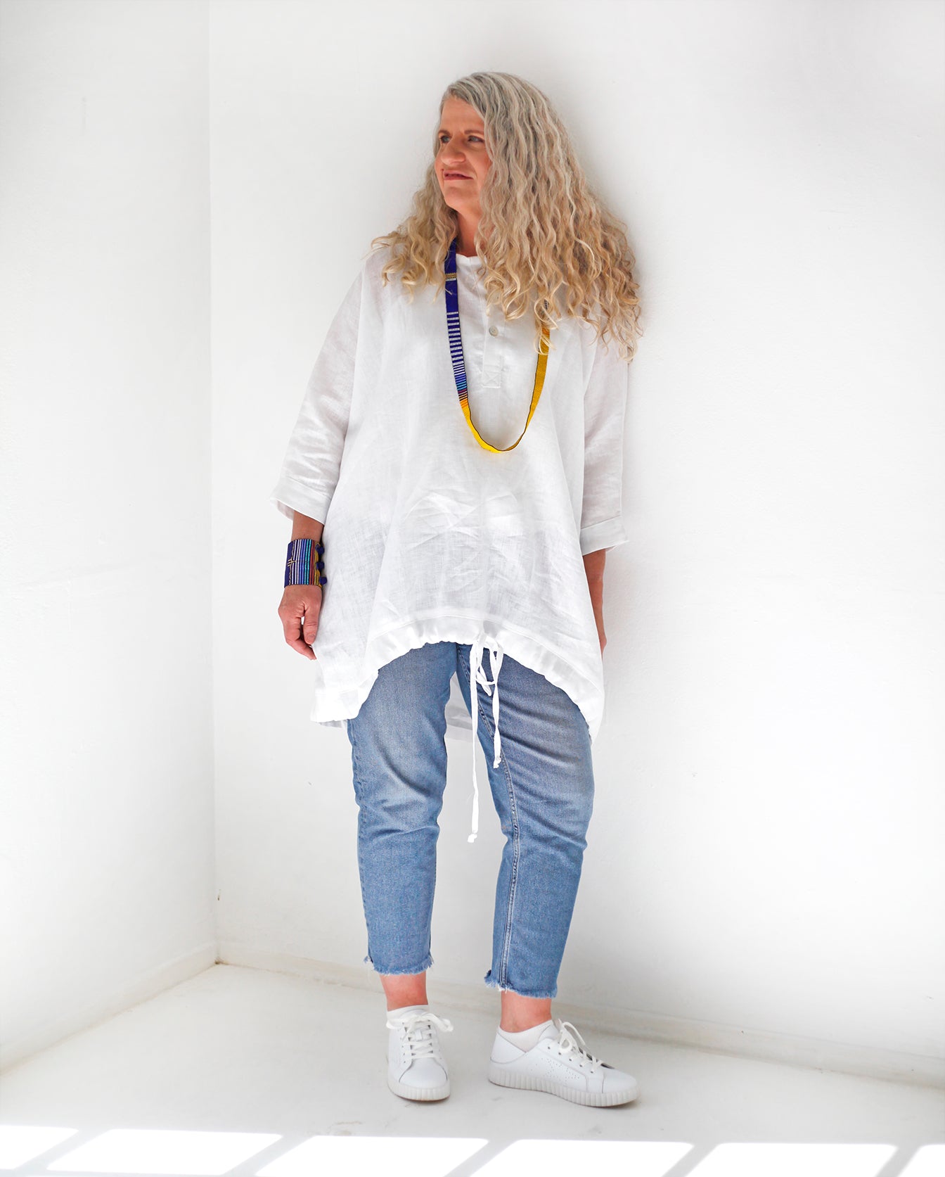 White Linen Pizzazz Top