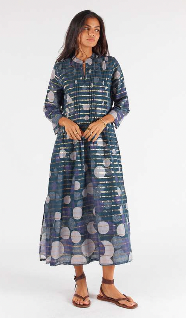 Samana Kaftan Dress - Navy