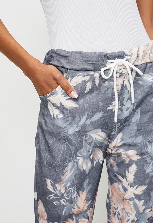 Stella Morgan - Blue Autumn Leaf Jogger