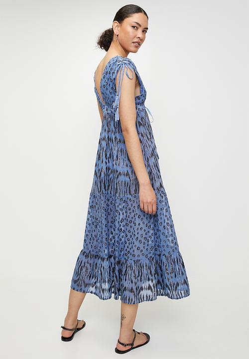 Tassel Tie Dress - Blue
