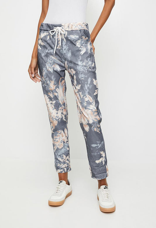 Stella Morgan - Blue Autumn Leaf Jogger