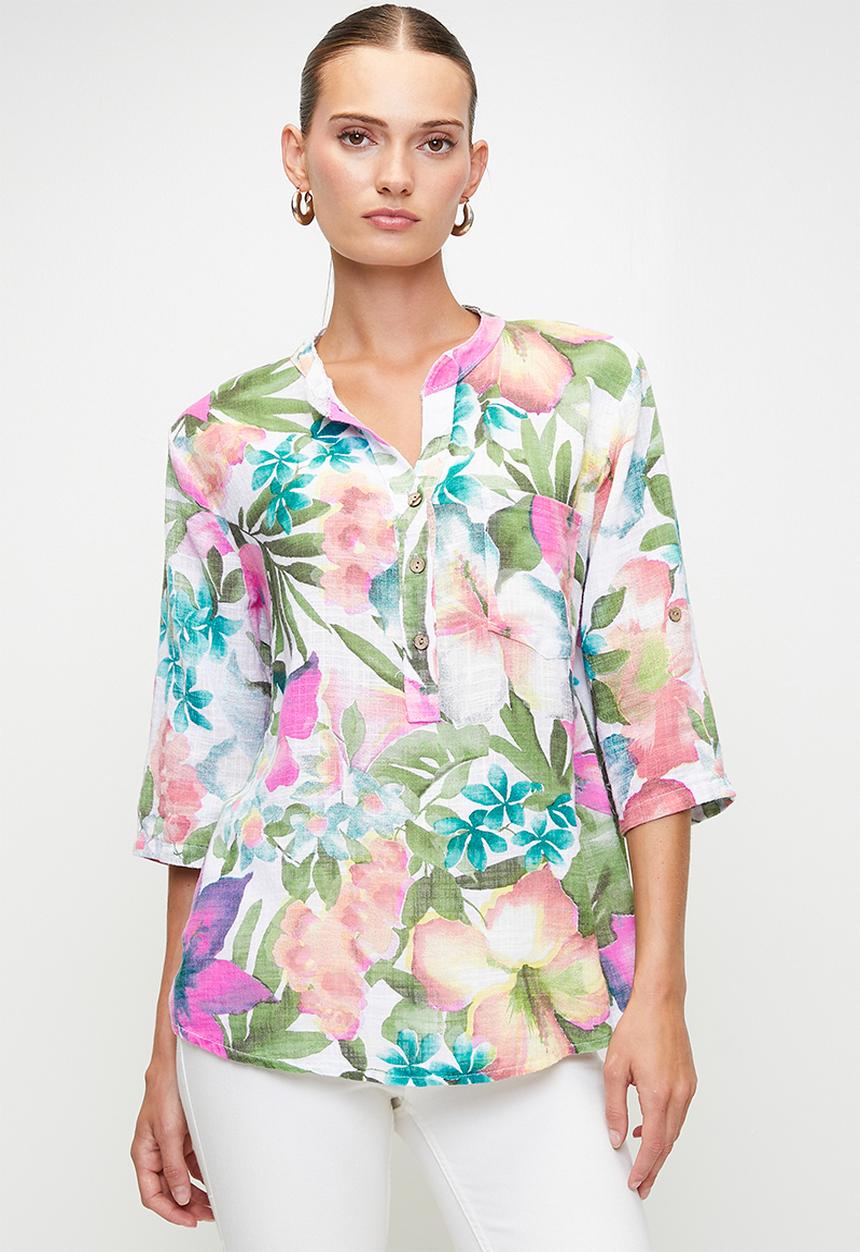 Stella Morgan Roll-Up Sleeve Top