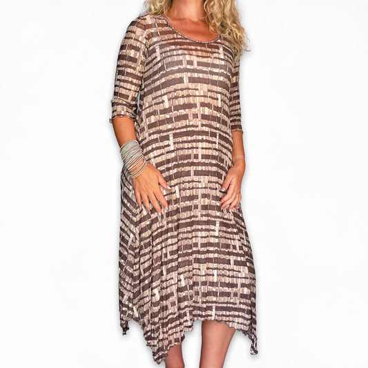 Hanky dress - taupe mesh