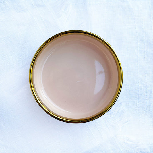 Small Light Pink ceramic bowls with a gold trim