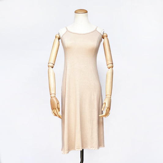 Beige viscose cami dress